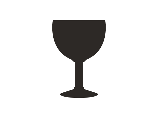 Siluett av pokalformat belgoglas.
