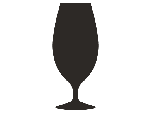 Siluett av pilsnerglas på fot.