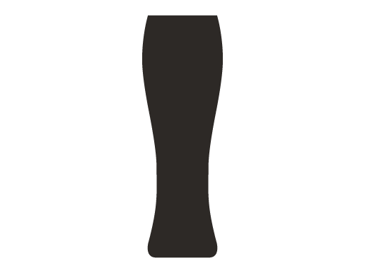 Siluett av högt veteölglas.