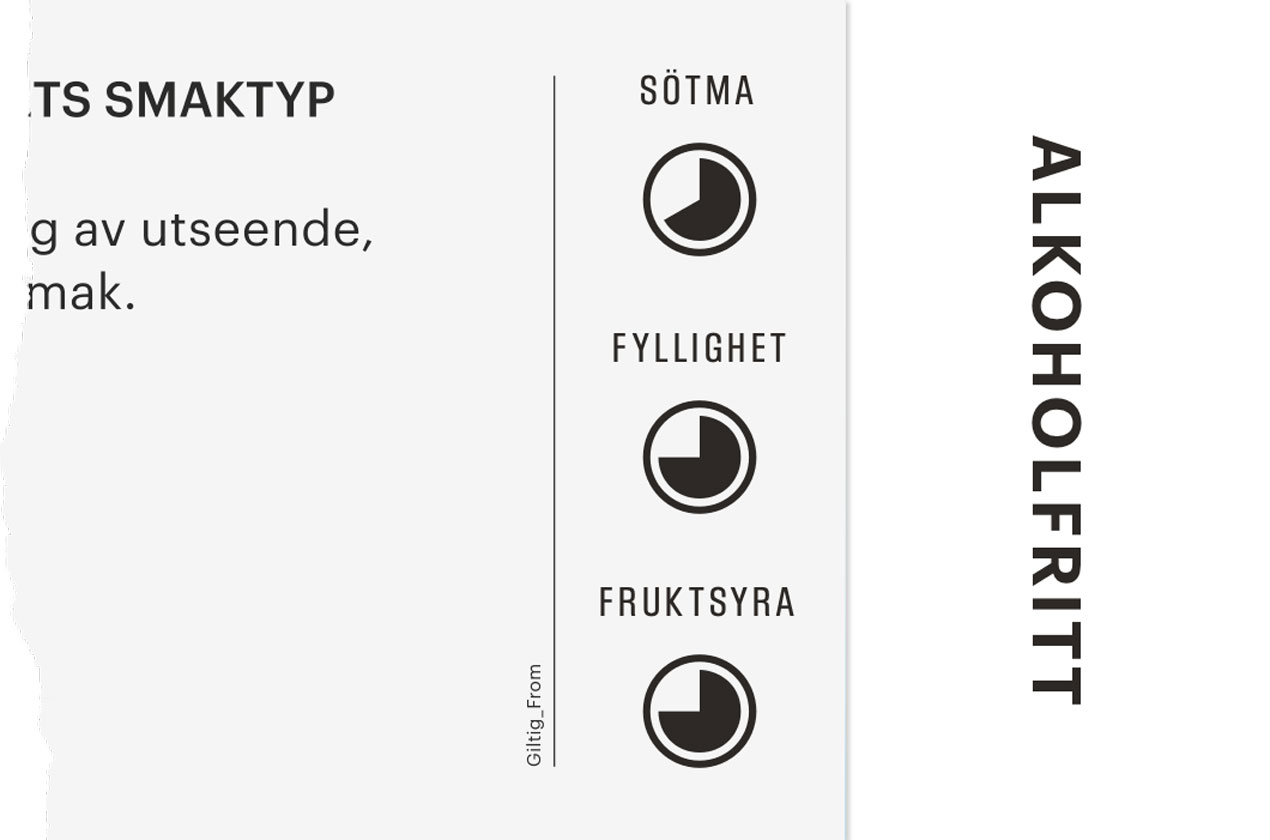 Systembolagets hyllkantsmarkering f&ouml;r alkoholfritt.